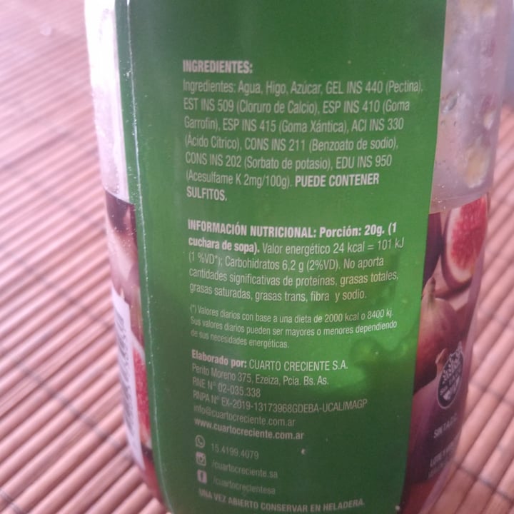 review photo of Cuarto Creciente Mermelada dietética de Higo shared by @agusga08 on 05 Jun 2021 - review