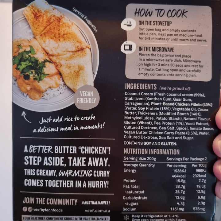 photo of Veef Plant Based Butter Chicken shared by @tomruff on  24 Sep 2021 - review