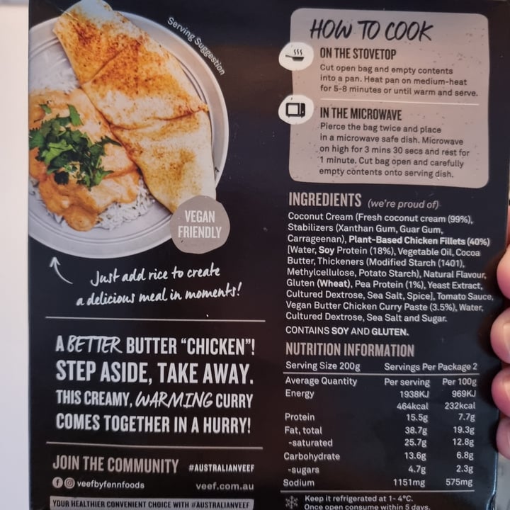 review photo of Veef Plant Based Butter Chicken shared by @tomruff on 24 Sep 2021 - review