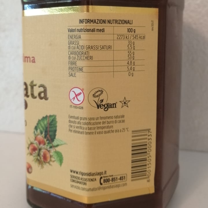 review photo of Rigoni di Asiago Nocciolata Dairy Free Hazelnut Spread with Cocoa shared by @taniav on 23 Jul 2021 - review