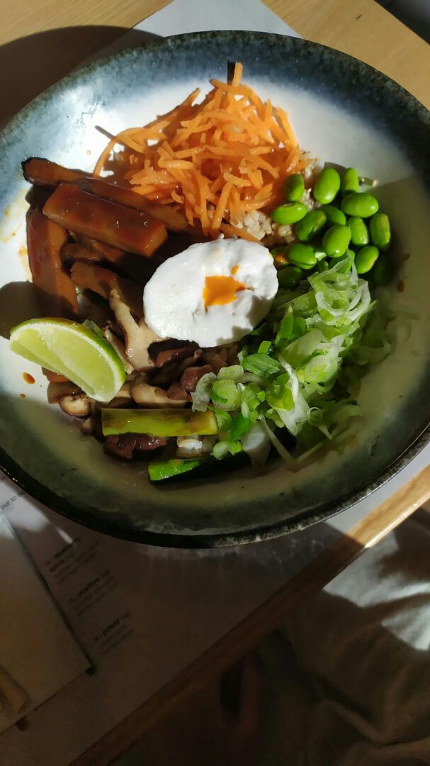 photo of wagamama coconut + sriracha vegan ‘egg’ shared by @veganotti on  10 Jun 2019 - review