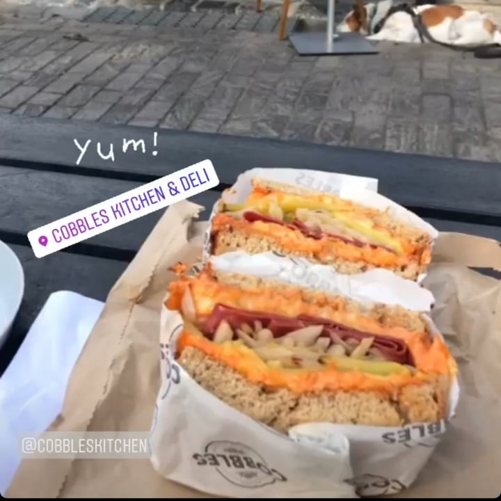 review photo of Cobbles Kitchen & Deli Vegan Reuben shared by @broccolizzo on 07 Sep 2022 - review