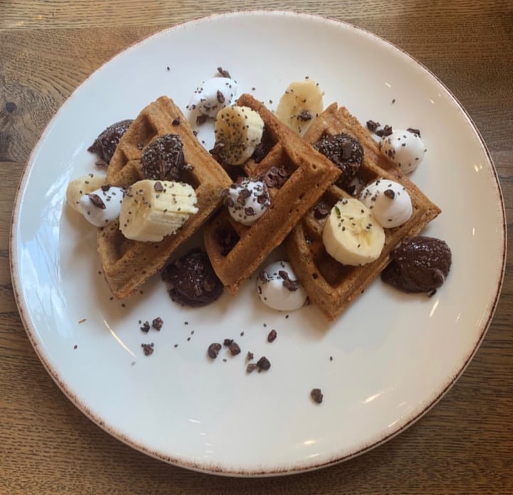 review photo of Farmacy Chocolate Chip Waffles shared by @horningsaraeb on 30 Jun 2019 - review