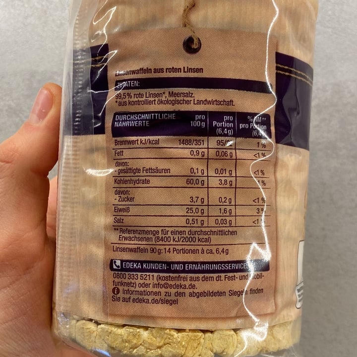 photo of Edeka Bio High Protein Linsenwaffeln shared by @piah on  03 Jan 2022 - review