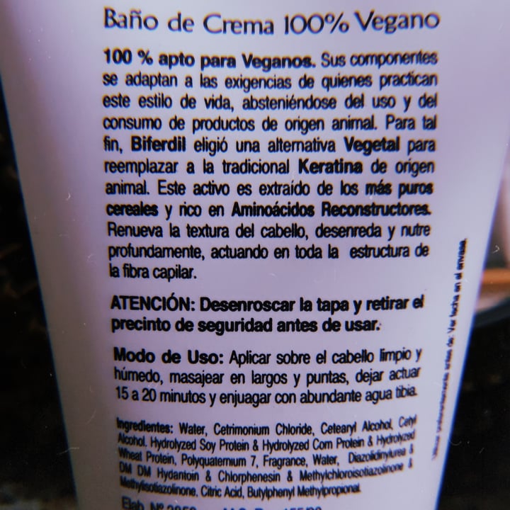 photo of Biferdil Baño de Crema con Keratina Vegetal shared by @nanicuadern on  15 Jun 2021 - review