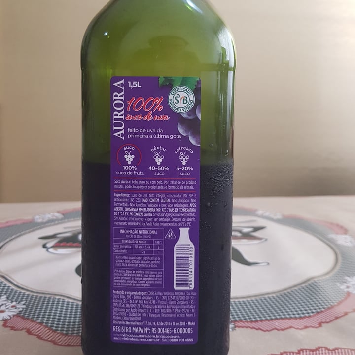 photo of Aurora Suco de uva tinto integral Aurora shared by @jullygirl on  24 Apr 2022 - review
