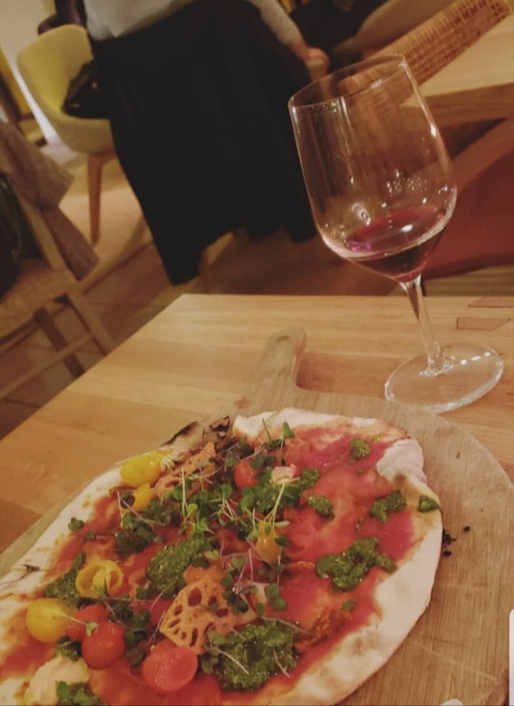 photo of The Green Spot Buckwheat Flour Pizza with Cashew Cheese, Pumpkin Sausage, Lotus Root and Kale Pesto shared by @ayveegan on  04 Jan 2020 - review