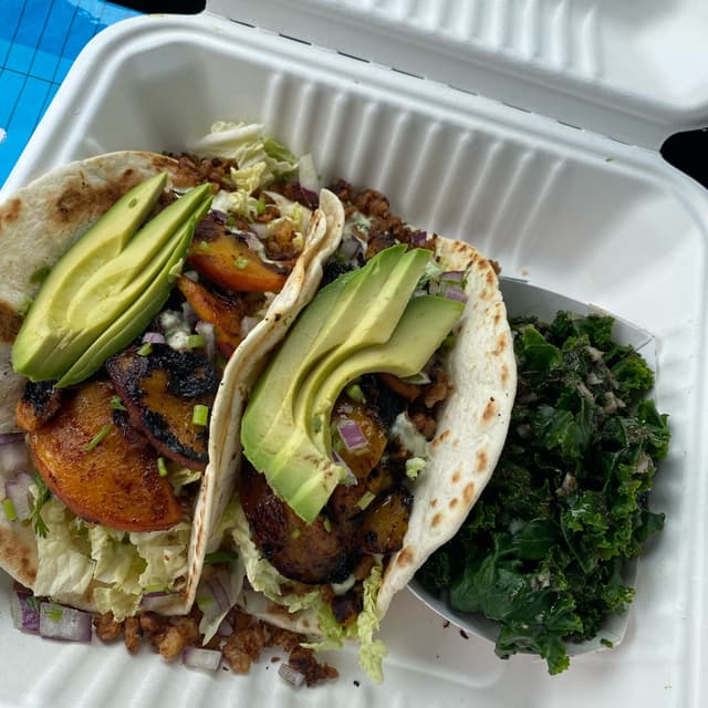 Photo of the dish “peach tacos”