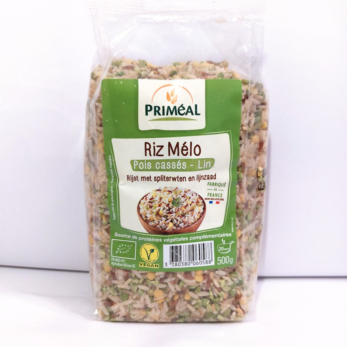 Priméal -- Riz mélo pois cassés lin bio (ue) Vrac - 3 kg main image 0