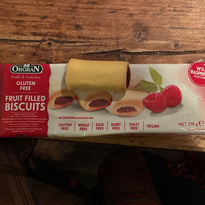 photo of Orgran Fruit-filled Biscuits, Wild Raspberry Flavoured shared by @gabriellademartino on  28 Nov 2022 - review