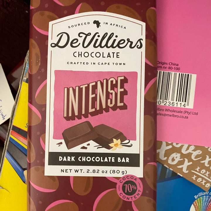 photo of De Villiers Chocolate Intense Dark Chocolate Bar shared by @georgina98 on  02 Aug 2020 - review