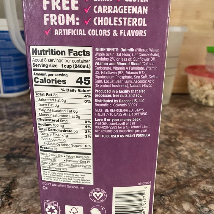photo of Silk Oat mylk shared by @terrif on  30 Aug 2021 - review