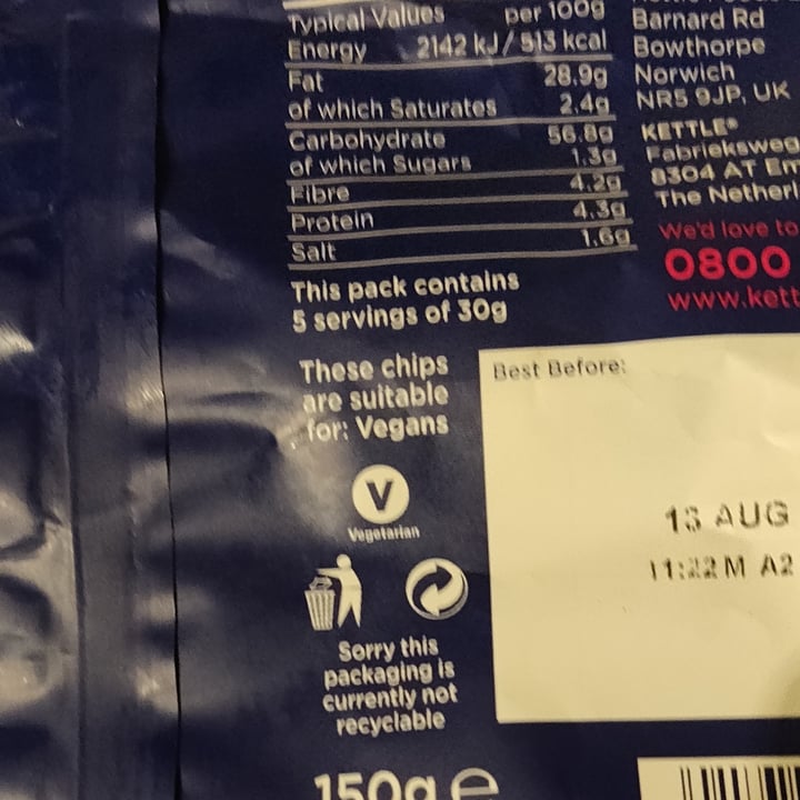 photo of Kettle chips Kettle Chips Sea Salt & Vinegar shared by @andrewapm on  11 May 2022 - review