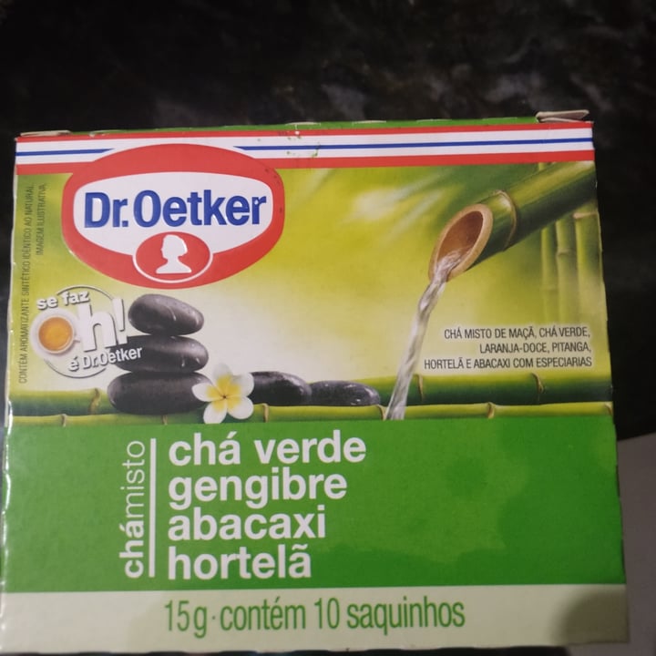 review photo of Dr. Oetker Chá Misto (chá verde, gengibre, abacaxi e hortelã) shared by @simonecastro on 26 Apr 2022 - review