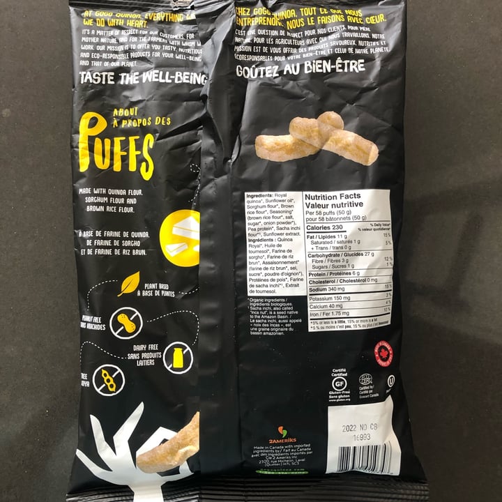 photo of GoGo Quinoa Puffs Vegan White Cheddar shared by @ajani on  23 Apr 2022 - review