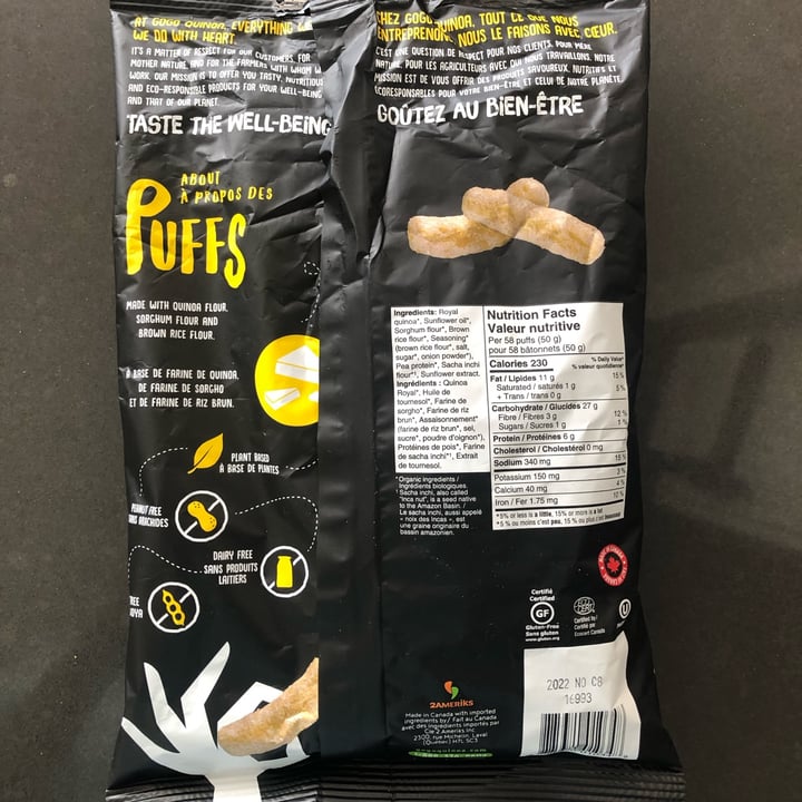 review photo of GoGo Quinoa Puffs Vegan White Cheddar shared by @ajani on 23 Apr 2022 - review