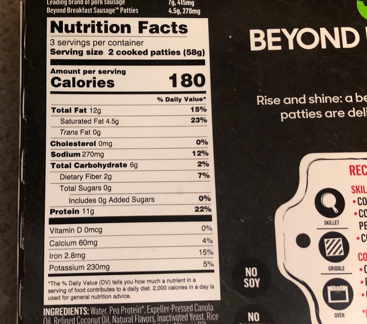 review photo of Beyond Meat Beyond breakfast Sausage Classic shared by @steffensenskitchen on 03 May 2020 - review