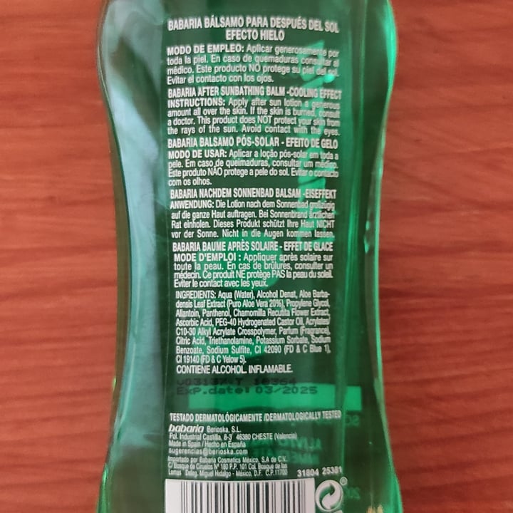 review photo of Babaria Bálsamo para Después Del Sol shared by @judithyp7 on 24 Jul 2021 - review
