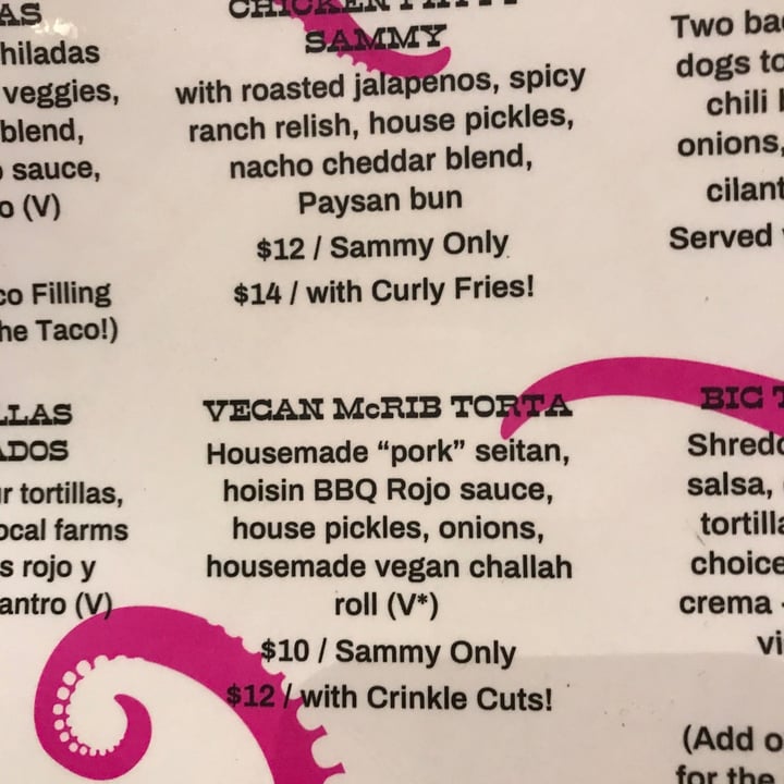 photo of Tako Taco Vegan McRib Torta shared by @earthtostacy on  20 Dec 2020 - review