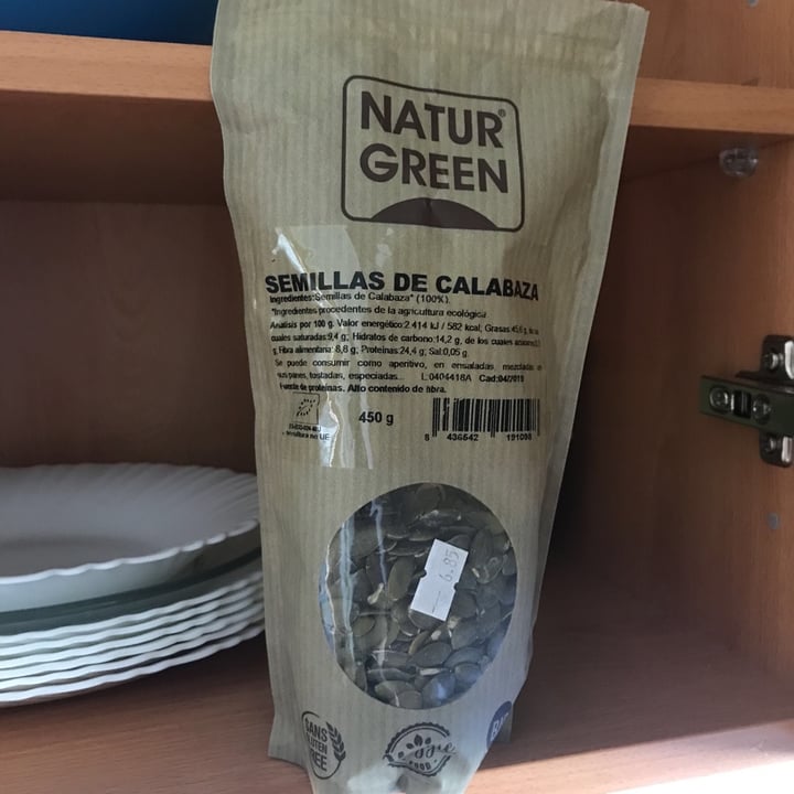 photo of NATUR GREEN Semillas de calabaza shared by @verovoyer on  30 Mar 2020 - review