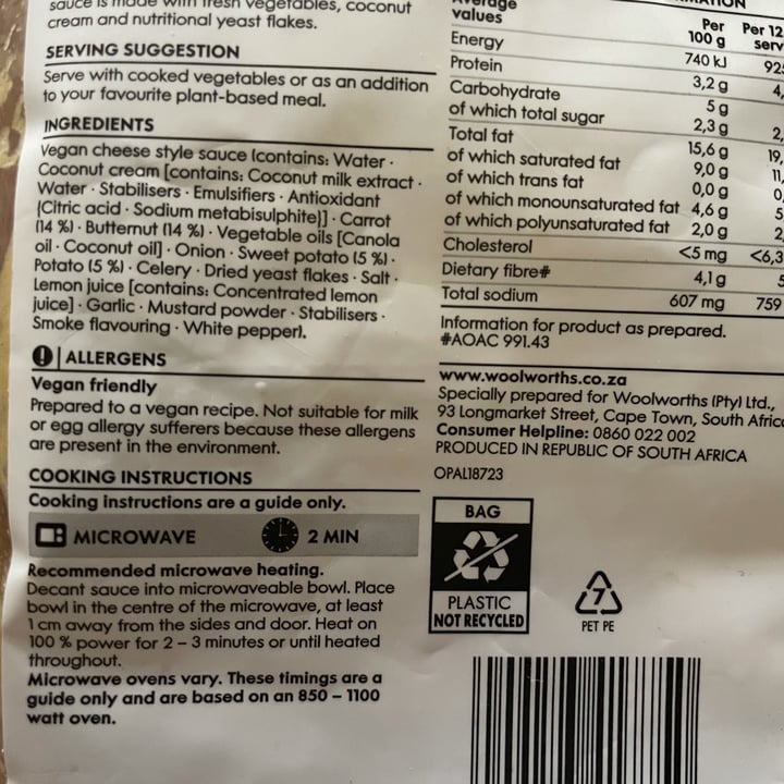 photo of Woolworths Food Cheese style sauce Fresh shared by @tpalframan on  11 Oct 2021 - review