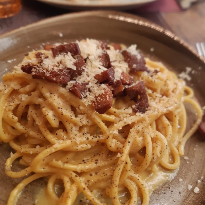 photo of Rifugio Romano Vegan Spaghetti Carbonara shared by @tastyveg on  12 May 2021 - review