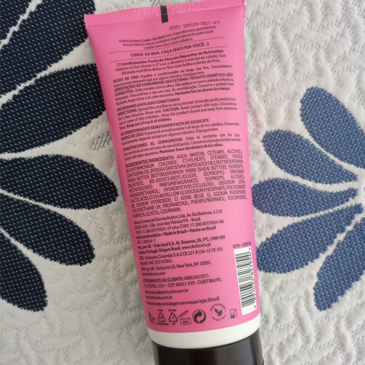 review photo of O Boticário Condicionador Cuide-se Bem - Pasta De Abacate shared by @camilaesteves on 12 Nov 2022 - review