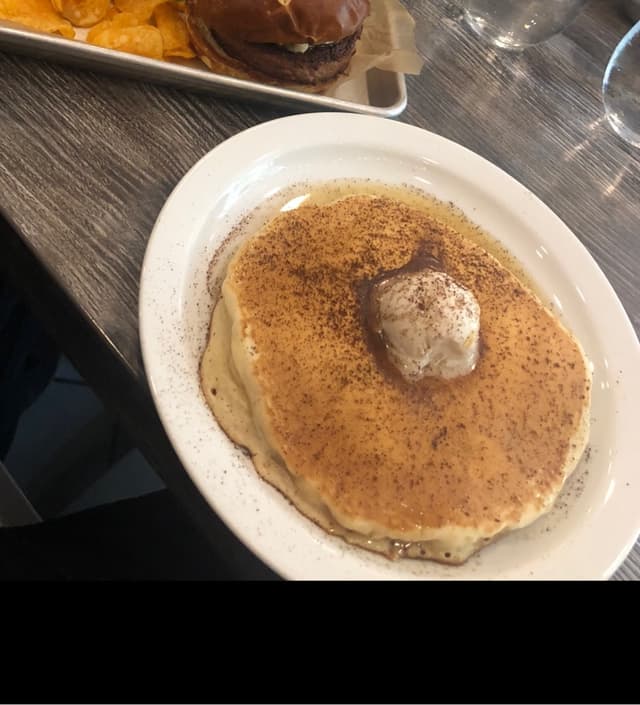 Photo of the dish “Espresso Dusted Pancakes”