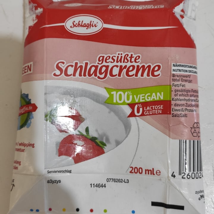 photo of Schlagfix Gesüßte Schlagcreme shared by @gabrip on  01 Jun 2022 - review