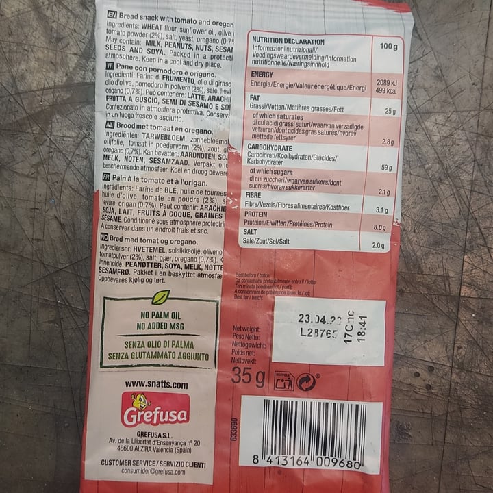review photo of Grefusa Snatt's Mini Bocaditos Pomodoro E Origano shared by @patrik on 08 Aug 2022 - review