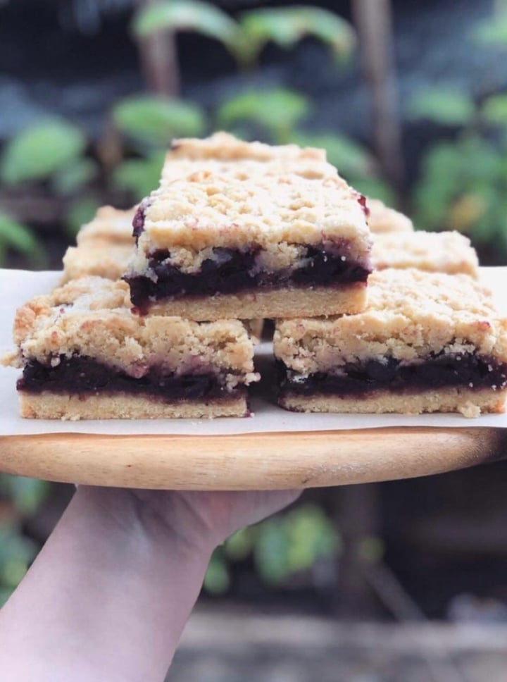 review photo of Peckish Cafe Vegan Cherry Shortcake Slice shared by @missrebeccascott on 20 Oct 2019 - review