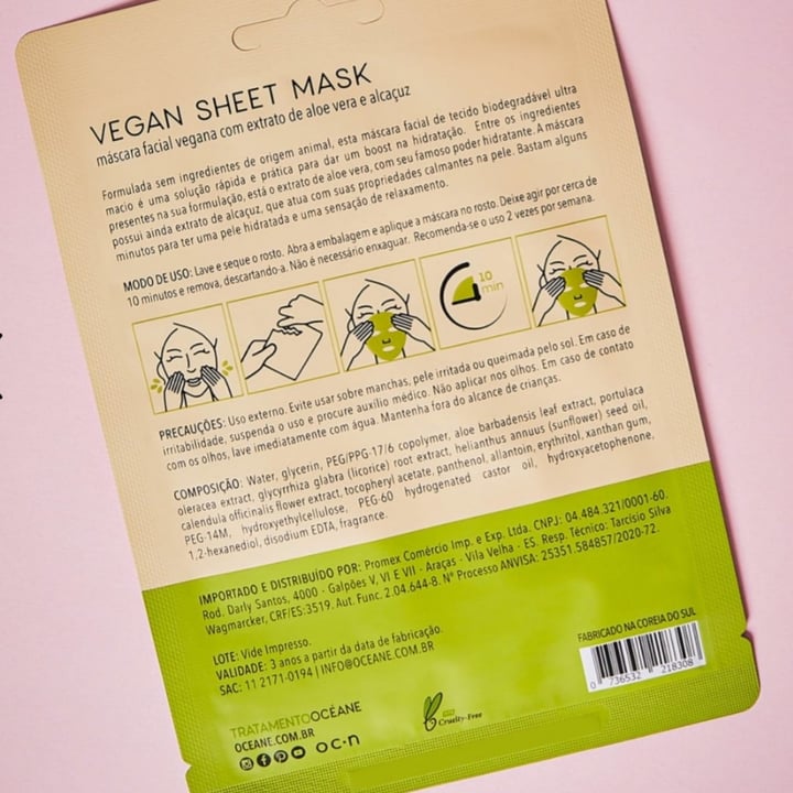 review photo of Oceane Máscara facial vegana shared by @mizenatti on 06 May 2022 - review
