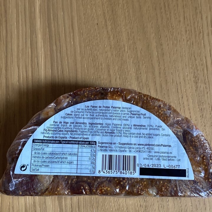 photo of Paiarrop Cuña de Higo con Almendra shared by @backtureorganics on  07 Nov 2022 - review