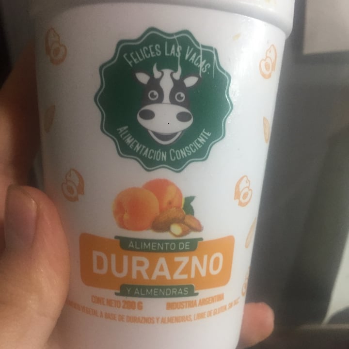 review photo of Felices Las Vacas Yogur de Almendras y Durazno shared by @melvegan on 09 Jun 2020 - review