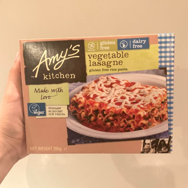 photo of Amy’s Vegetable Lasagna shared by @saudivegancommunity on  13 Oct 2020 - review
