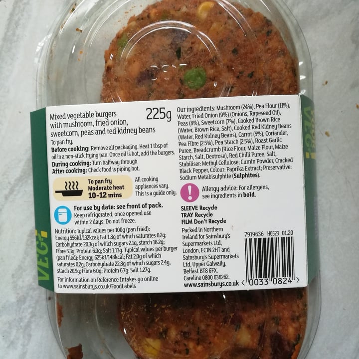 photo of Sainsbury's Love your veg 2 veggie burgers shared by @luciacev on  29 Dec 2021 - review