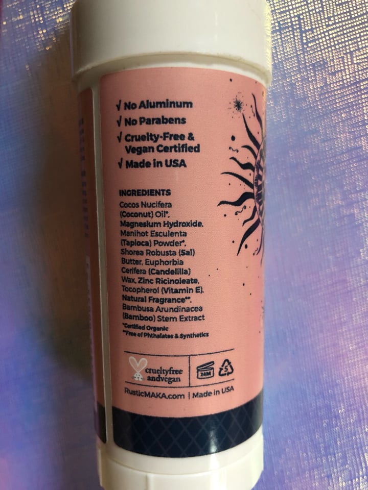 photo of Rustic maka Dream Catcher natural deodorant shared by @martina on  02 May 2019 - review