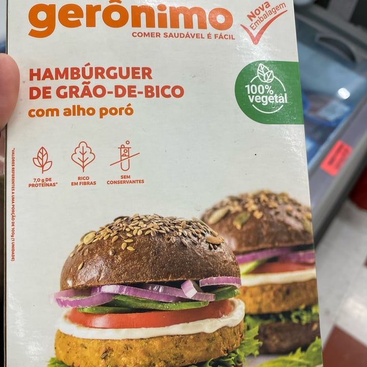 photo of Gerônimo Hamburguer de Grão de Bico com Alho Poró shared by @elianegoncalves on  01 Jun 2022 - review