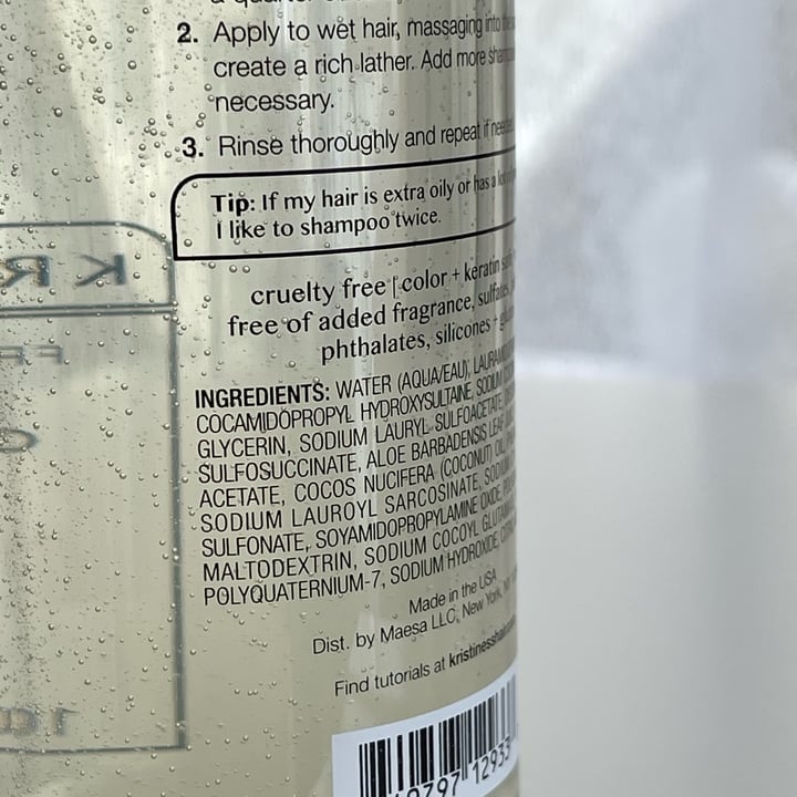 review photo of Kristin Ess Hair Daily cleansing shampoo shared by @ina-n on 21 Oct 2021 - review
