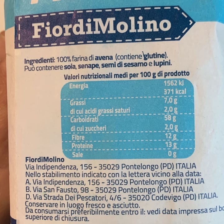 photo of Fiordimolino Farina Di Avena shared by @rastacarla on  02 Sep 2022 - review