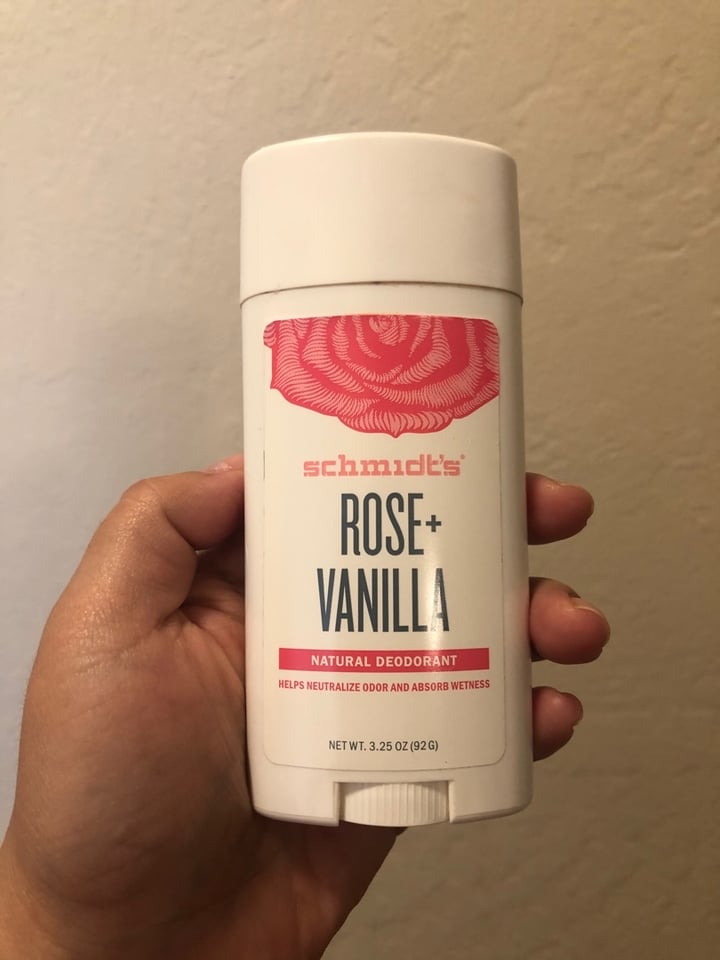 photo of Schmidt's Rose + Vanilla Deodorant stick shared by @tortuguita on  11 Mar 2020 - review