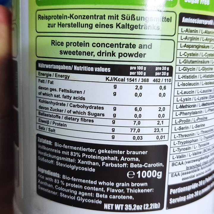 photo of Be Green! Rice Protein shared by @anafranck on  28 Sep 2022 - review