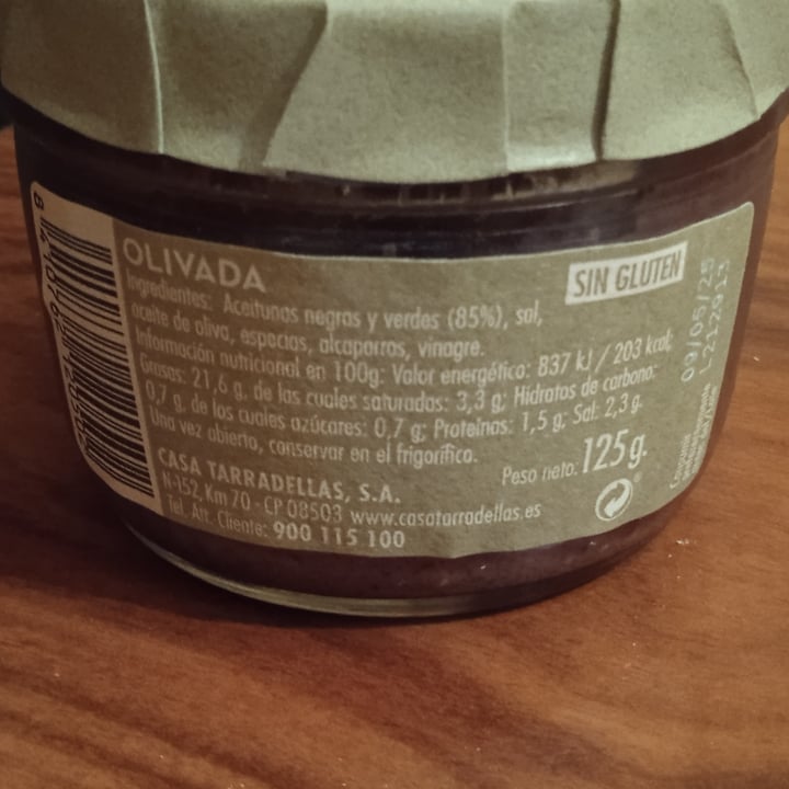 photo of Casa Tarradellas Pate Olivada Vegan shared by @iriavizcaino on  22 Oct 2022 - review