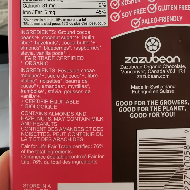 review photo of Zazubean Organic Chocolates Slinky Nuts & Berries shared by @michela16 on 22 Feb 2021 - review