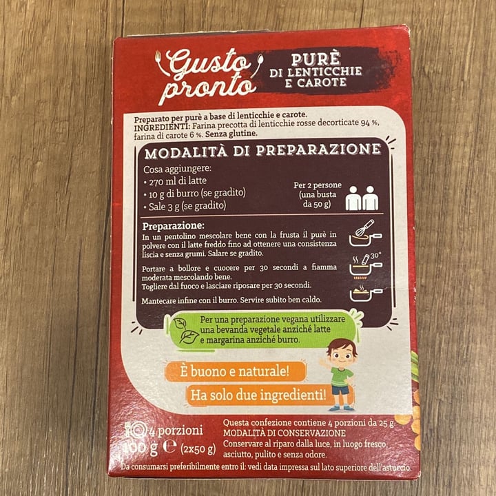 review photo of Gusto pronto Purè di lenticchie e carote shared by @annalisazamengo on 14 Jan 2022 - review