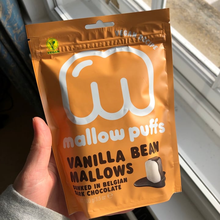 photo of Mallow puffs Vanilla Bean Mallows in Dark Chocolate shared by @yourlocalvegan on  13 Feb 2021 - review