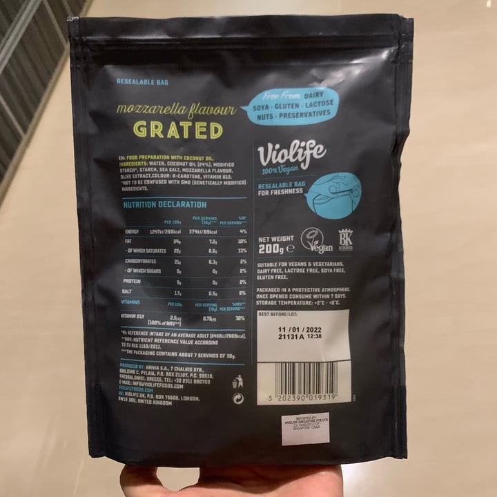 review photo of Violife Mozzarella Flavour Grated shared by @kkim on 22 Jan 2022 - review
