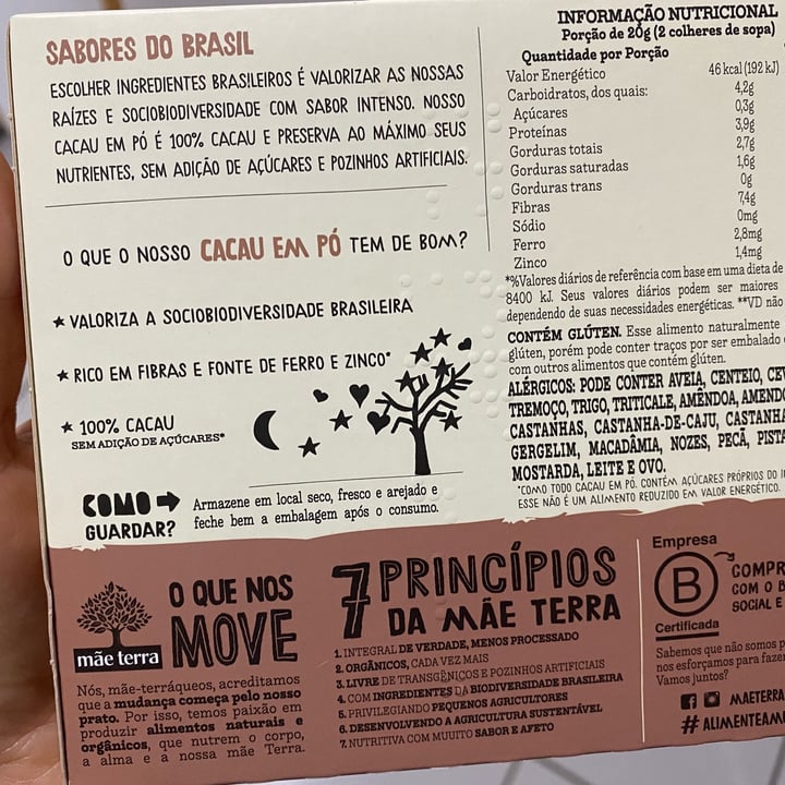 review photo of Mãe Terra Cacau em Pó 100% shared by @samia111 on 09 Jul 2022 - review