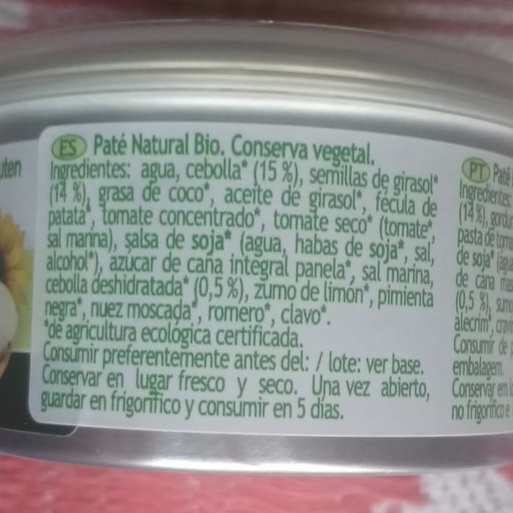 photo of Alvime Paté Vegetal Natural shared by @titoherbito on  03 Sep 2022 - review