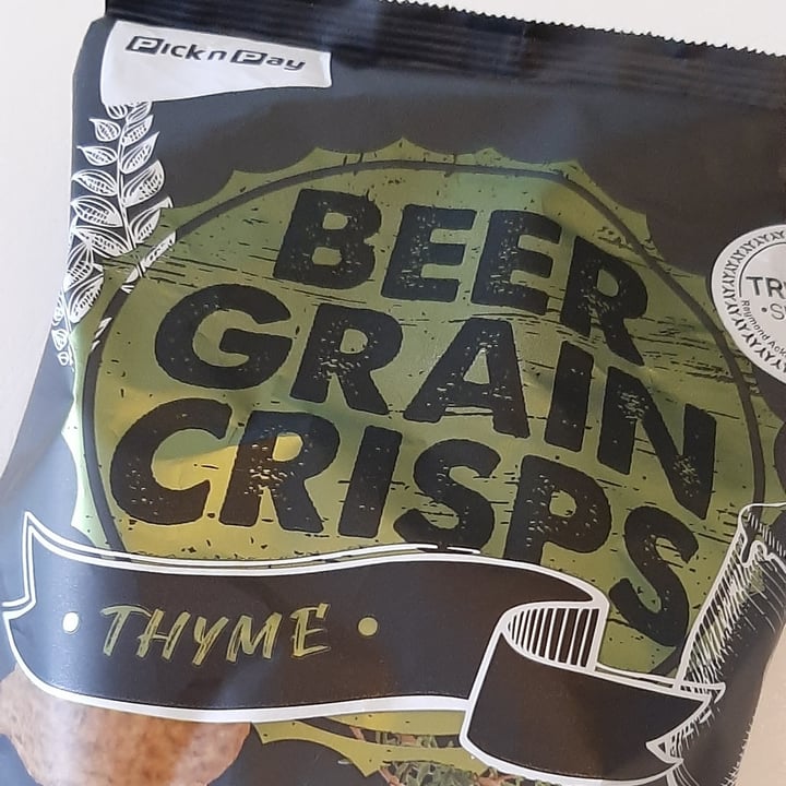 photo of Pick n Pay Beer grain crisps shared by @rondeboschvegan on  29 Oct 2020 - review